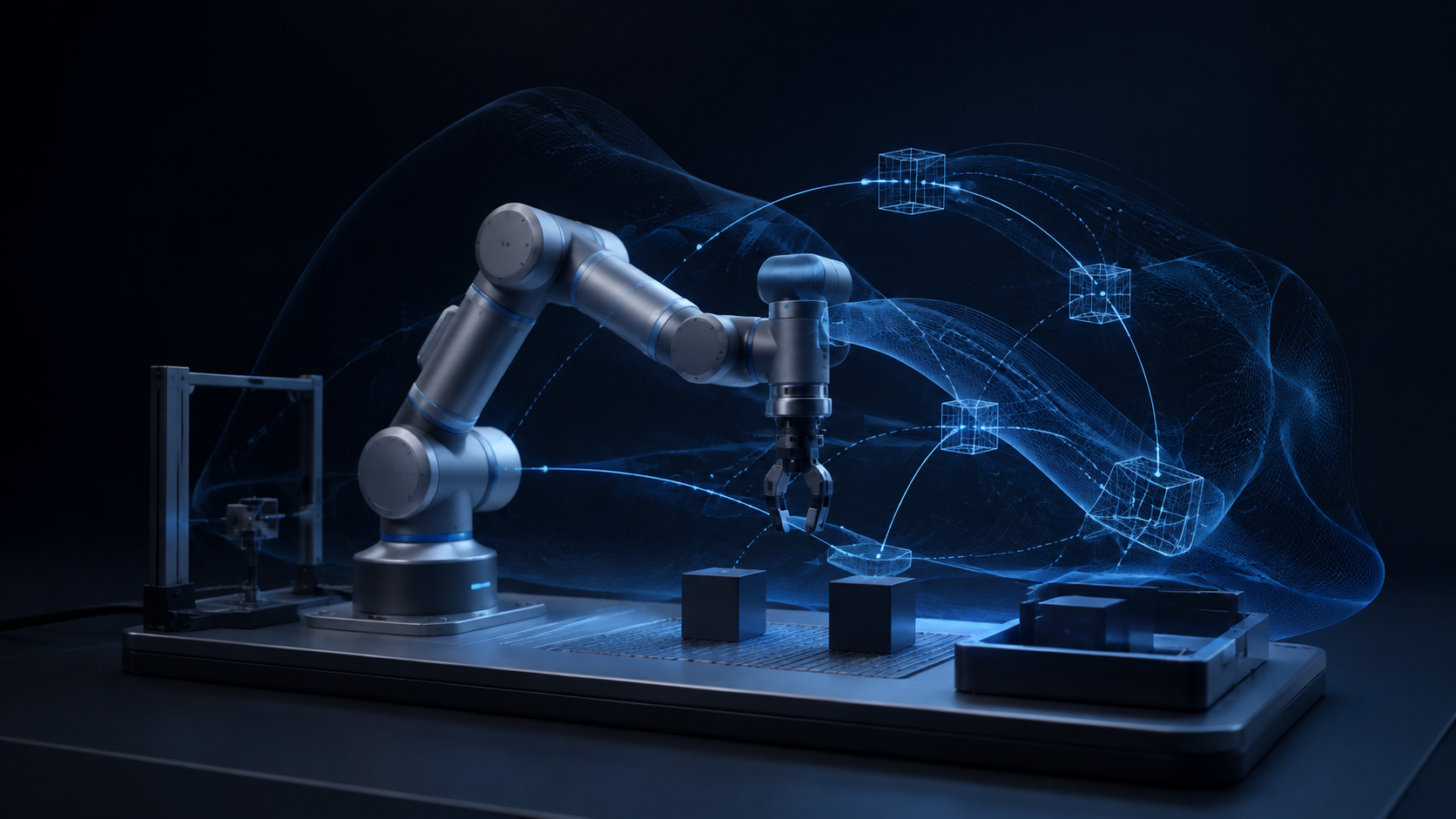 Robotic workcell with causal model trajectories